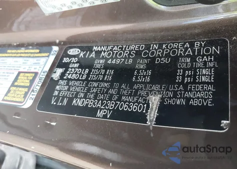 2011 Kia Sportage Lx from USA, damaged, VIN KNDPB3A23B7063601